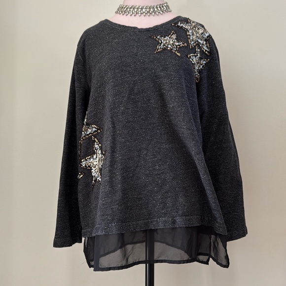 Style & Co. black “star sequin” blouse in size XL - Picture 1 of 7